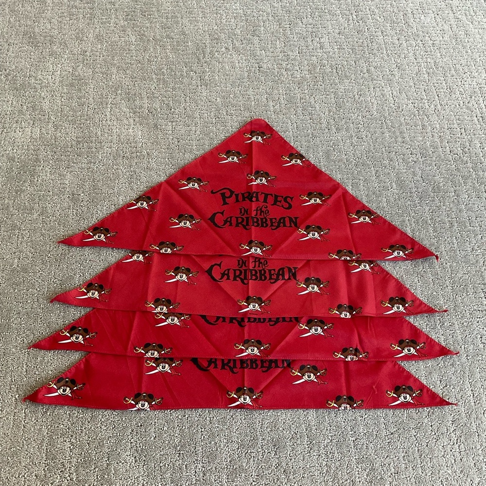 NEW 4-set Disney Cruise Mickey Mouse Pirates In The Caribbean Bandana Scarf